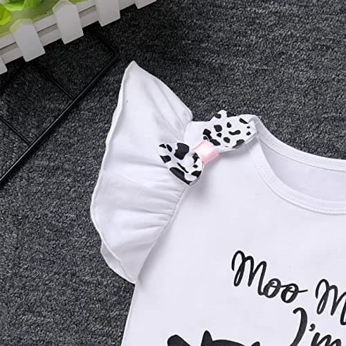 Baby Girl 1st Birthday Farm Cow Ladybug Romper Tutu Skirt Headband Cake Smash Photo Shoot Clothes