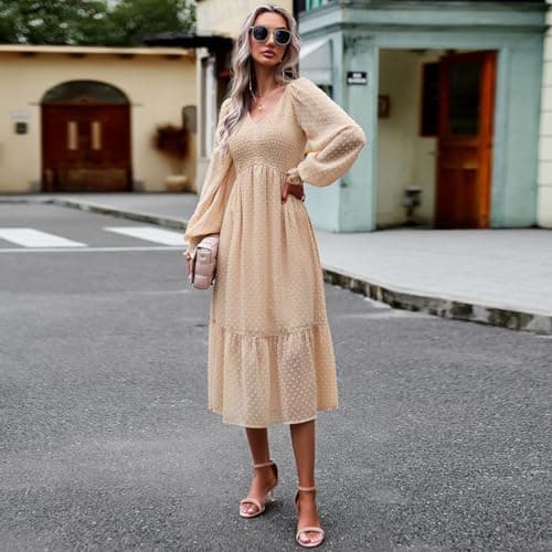 Boho Swiss Dot Smocked Cocktail Dress