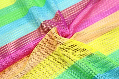 Rainbow Striped Mesh Swimsuit for Women