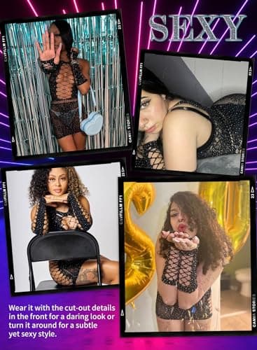 Ela Lust Plus Size Sparkly Rhinestone Rave Dancewear Jumpsuit