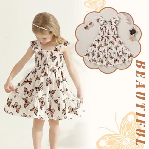 Younger Tree Girls Sleeveless Ruffle Dress Summer Beach Outfit