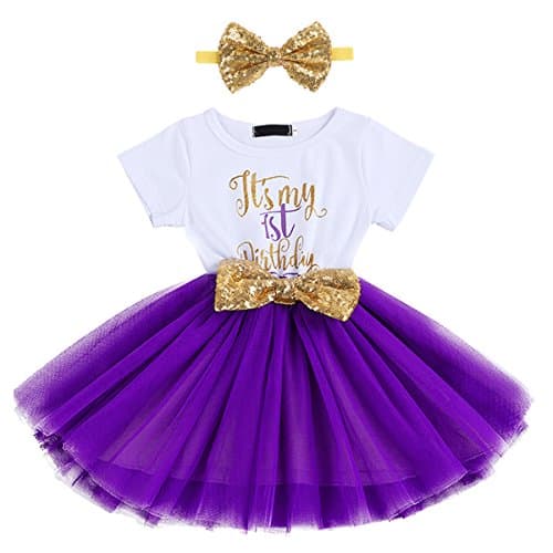 IBTOM CASTLE Baby Girls Newborn 1st/2nd Birthday Cake Smash Tutu Dress