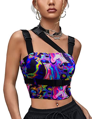 CYCLAMEN Women's Buckle Tube Crop Cami Tops