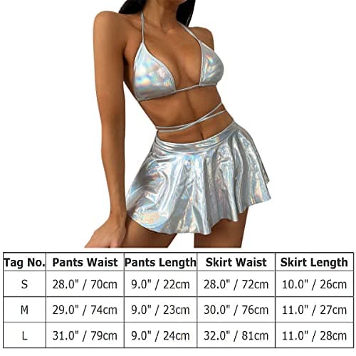 IMEKIS Metallic Rave Outfit for Women