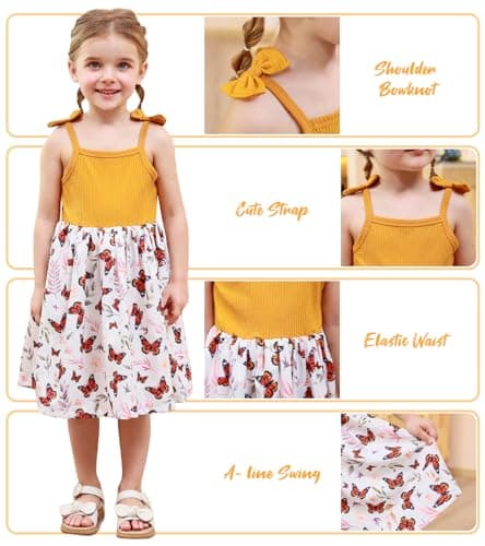 Idgreatim 2-7T Toddler Girls Cute Summer Bowknot Sundress