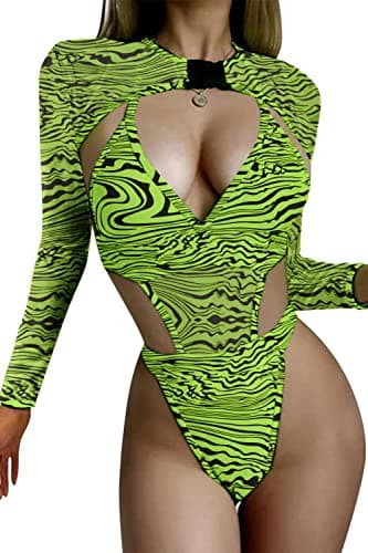 Neon Bodysuit Set for Women - Rave Festival Outfits