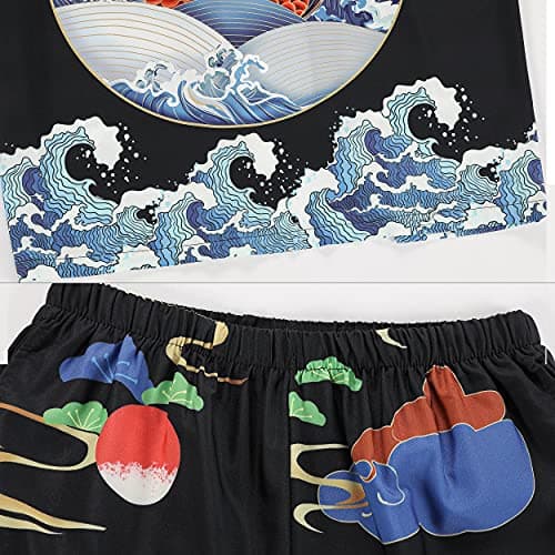 PRIJOUHE Mens Loose Fit Japanese Kimono Coat Jacket with Shorts