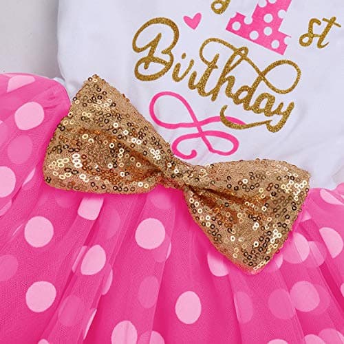 IMEKIS Baby Girls 1st & 2nd Birthday Outfit with Dress & Tutu Set