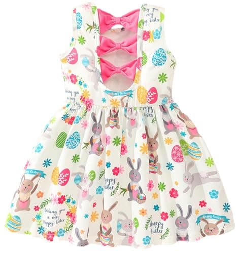 Popshion Girls' Leopard Print Sleeveless Sundress with Back Bowknot