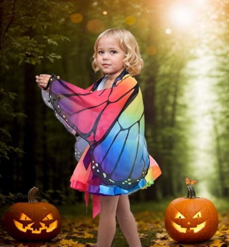 2024 Kids Fairy Butterfly Wings Costume for Girls with Tutu Dress - 4 Piece Set for Christmas Party
