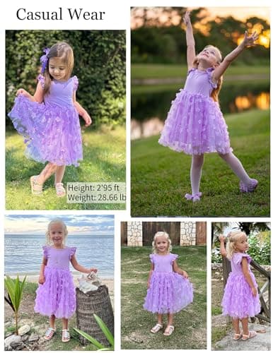 Arshiner Fluffy Tutu Dress for Little Girls 2-6Y Casual Party Sundress
