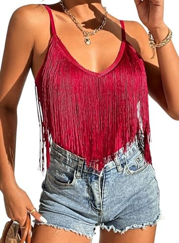 Womens Western Cowgirl Fringe Top - Boho Rodeo Camisole Trends