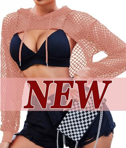 Avidlove Mesh Crop Top Hoodie - Women's Rave Festival Club Party Top