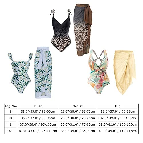 Women's Retro Floral Print Bikini Set with Beach Cover up