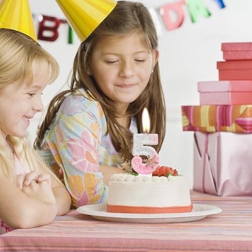 Hongplus Pink Snow Themed 1st Birthday Candles & Decorations