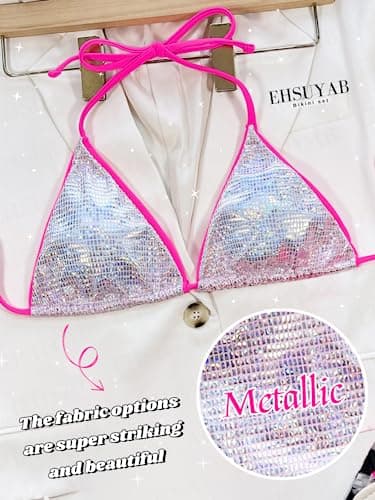 Neon Strap Glitter Bikini for Pool Party