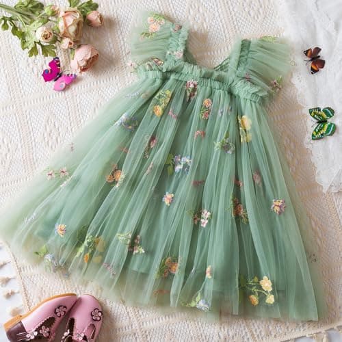 TTYAOVO Toddler Girl Tulle Birthday Party Dress