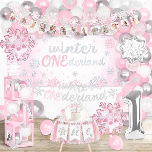 Winter Onederland Birthday Party Decorations for Girls' 1st Birthday