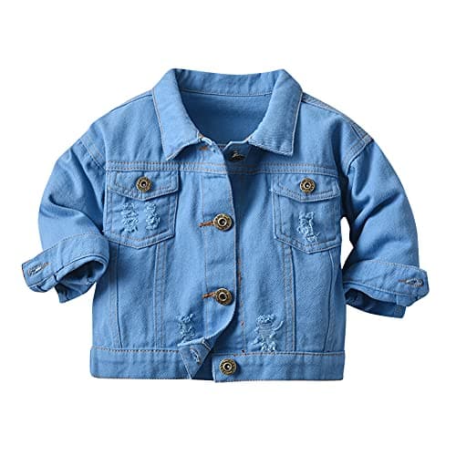 IMEKIS Toddler Denim Hooded Coat for Boys & Girls Fall Outwear