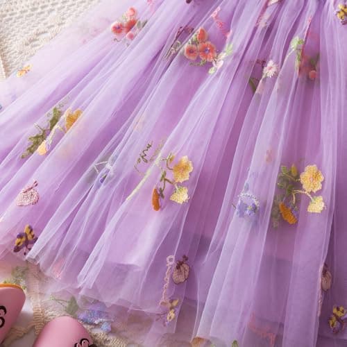 NNJXD Casual Flower Embroidered Tulle Dress for Baby GirlsToddler