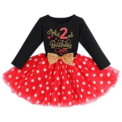 IMEKIS Baby Girl 1st 2nd 3rd Birthday Tutu Dress with Polka Dots