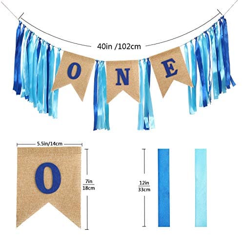 1st Birthday Cake Smash Outfit and Decorations Set in Royal Blue