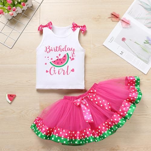 Summer Birthday Tutu Outfit for Toddler Baby Girl 1-5T