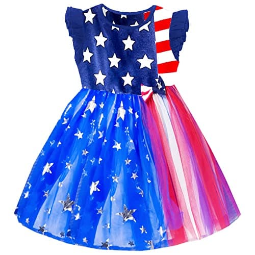 VIKITA Girls' Knee-Length Summer Tutu Dress