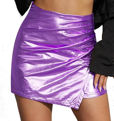 KRTWRNT Women's Metallic Skort: Gold/Silver Festival Rave Outfit