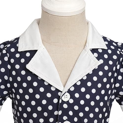 IMEKIS 1950s Housewife Halloween Costume Vintage Polka Dot Dress Apron 1-5T