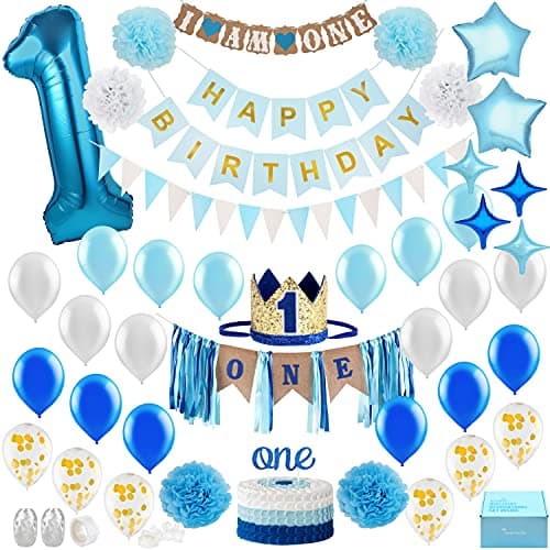 First Birthday Boy Decorations Bundle