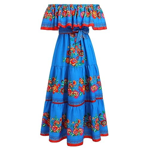 IMEKIS Women's Summer Floral Print Maxi Dress for Beach and Holiday Party