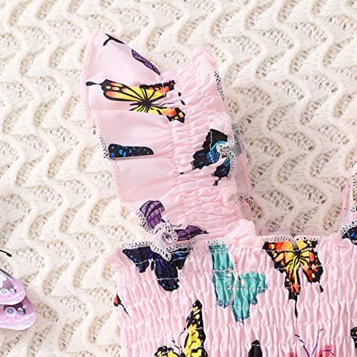Retsugo Flutter Sleeve Birthday Party Dress for Girls 1-8 Years