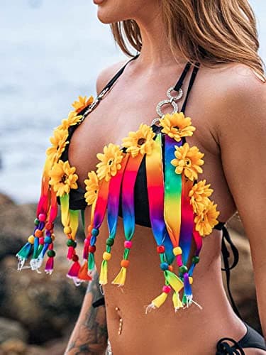 Rainbow Crop Top Set for Women and Girls