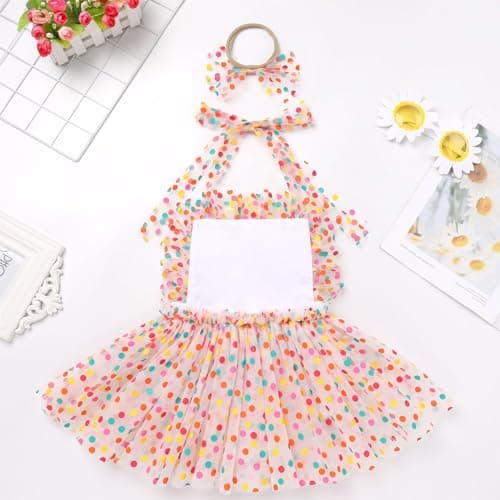 Toddler Baby 1st Birthday Confetti Daisy Romper with Headband