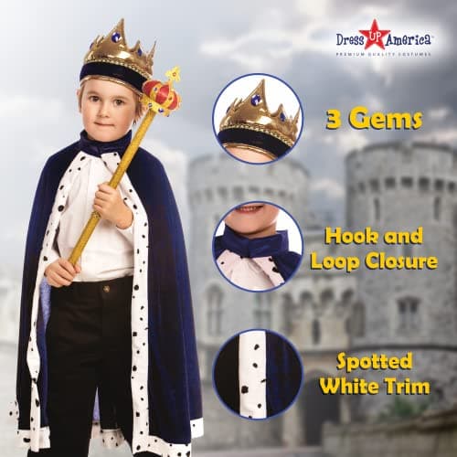America King Crown & Robe - Kids Costume - One Size Fits Most