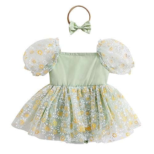 Baby Girl 1st Birthday Butterfly Romper Dress with Headband