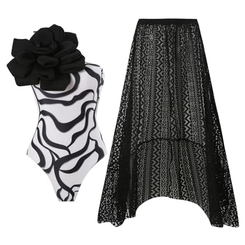 Women's One-Piece Swimsuit with Cover-up Sarong - Beach Outfit