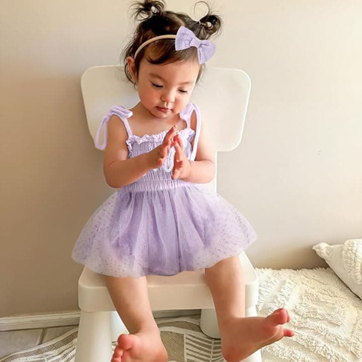 Baby Girl 1st Birthday Tulle Romper Cake Smash Outfits