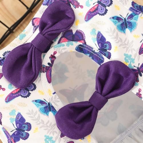 Popshion Sleeveless Back Bowknot Dress for Toddler Girls 1-7 Years Summer Birthday Party Clothes