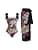 Women's One Piece Swimsuit with Bikini Maxi Wrap Skirt Sarong 2 Piece Retro Floral Print Bikini Set Tummy Control Tankini Set
