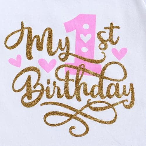 GRNSHTS Baby Girl 1st Birthday Cake Smash Tutu Outfit Set