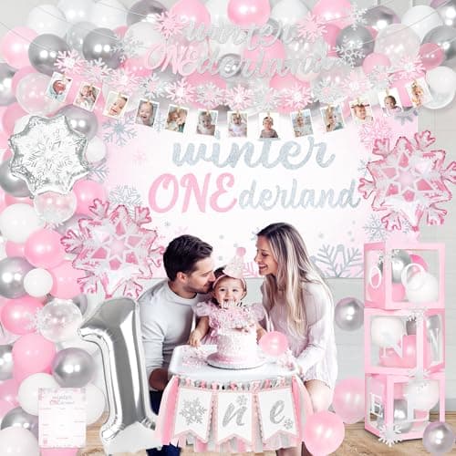 Winter Onederland Birthday Party Decorations for Girls' 1st Birthday