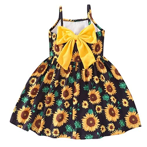 NUBEEHOHO Toddler Dinosaur Backless Sundress for Birthday Beach