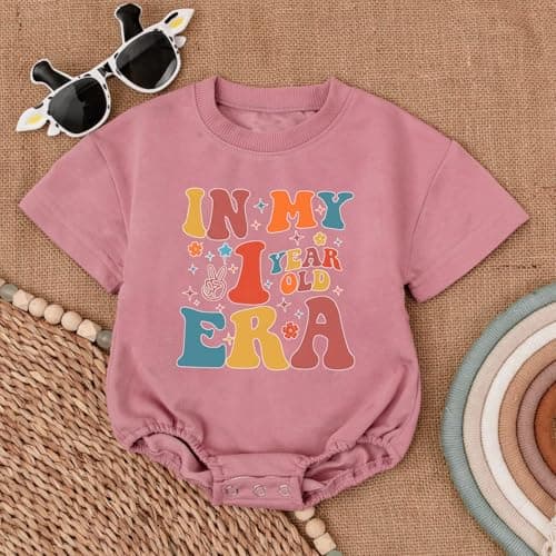 My One Year Old Girl's Birthday Romper Outfit