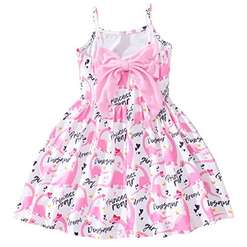 NUBEEHOHO Toddler Dinosaur Backless Sundress for Birthday Beach
