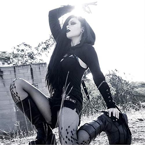 Gothic Punk Lace Hoodie Crop Top for Women