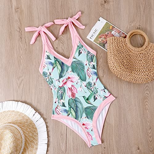 IMEKIS Women’s Floral Print Bikini Set with Wrap Skirt