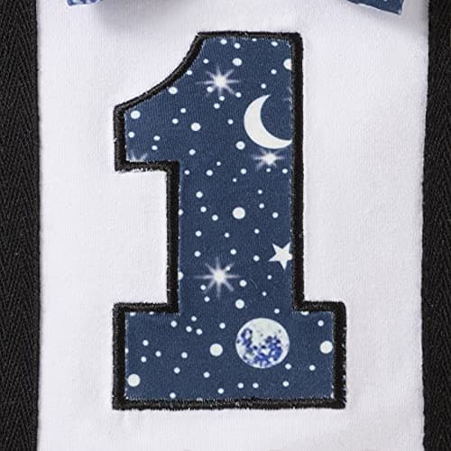 Space Theme Baby Boy 1st Birthday Outfit Set - Romper, Suspenders, Pants