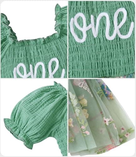 Grehava Baby Girl 1st Birthday Tulle Romper 0-18 Months Short Sleeves